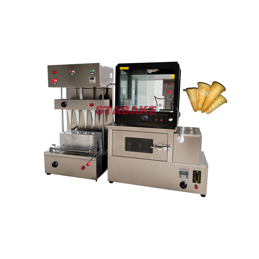 Commercial Cone Pizza Making Machine with Oven Spiral Cone Forming And Umbrella Cone Shaping Machine 